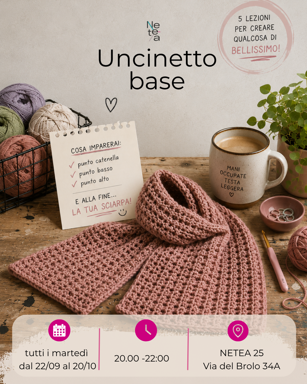 CORSO DI UNCINETTO BASE