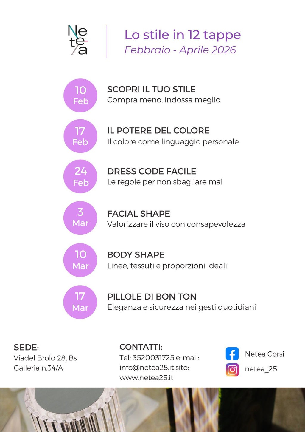 Lo stile in 12 tappe - PACCHETTO DA 3 SERATE