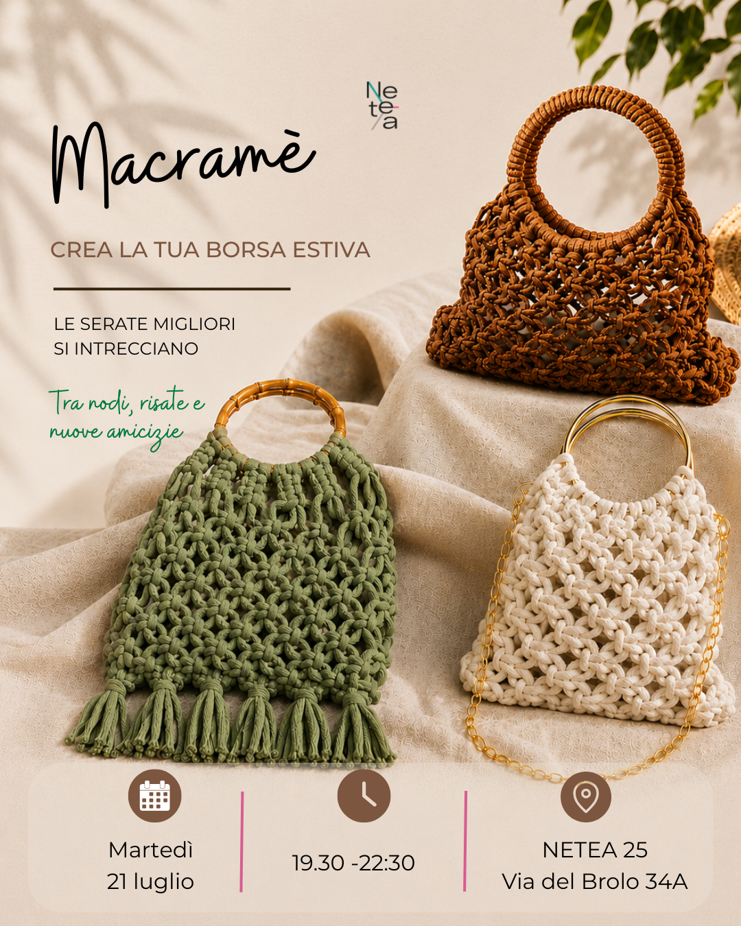 MACRAME' - CREA LA TUA BORSA ESTIVA