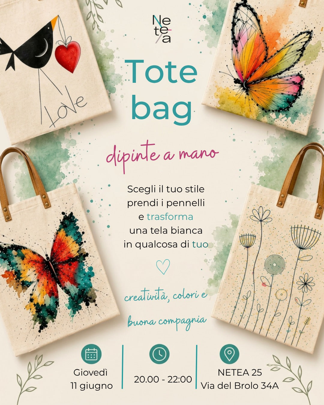 TOTE BAG DIPINTE A MANO