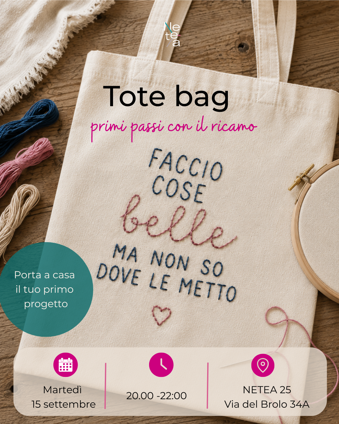 RICAMO SU TOTE BAG